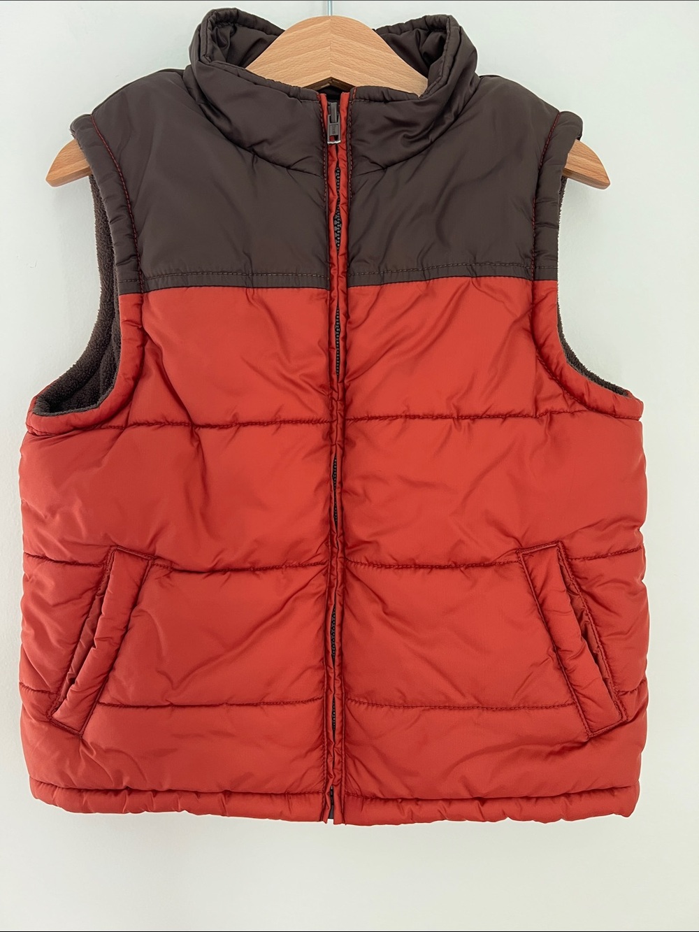 Gymboree | Orange and Brown Kids Puffer Vest Size XS (3-4)